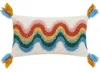 Peking Handicraft Rainbow Wave Yarn Pillow In Multi In Multi