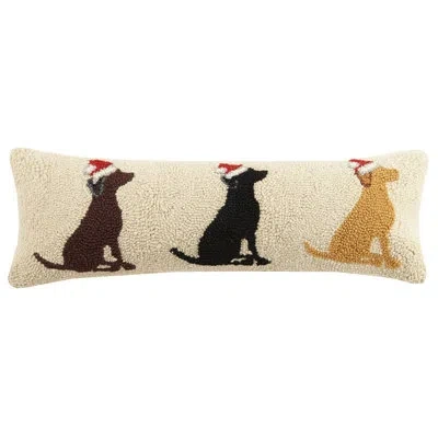 Peking Handicraft Santa Labs Wool Lumbar Pillow In Multi