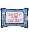 Peking Handicraft Sassy & Classy Embroidered Needlepoint Pillow