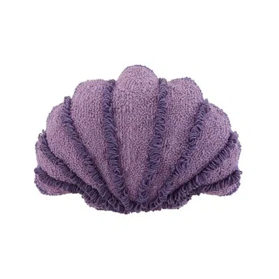 Peking Handicraft Seashell Shaped Hook Pillow In Purple