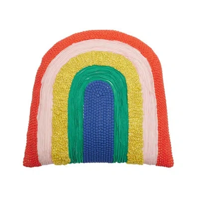 Peking Handicraft Shaped Rainbow Embroidered Pillow In Blue;green;red;yellow