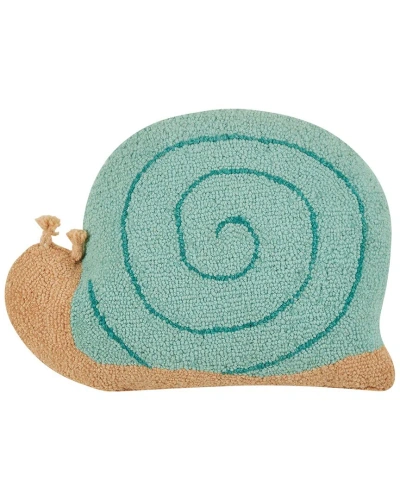 Peking Handicraft Snail Shaped Hook Pillow In Green