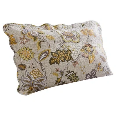 Peking Handicraft Standard Sham In Brown;green;yellow;cream