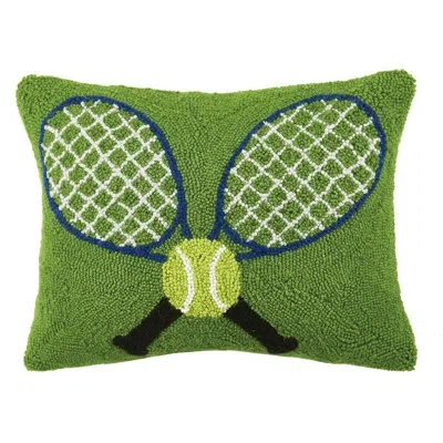 Peking Handicraft Tennis Racquets Hook Wool Lumbar Pillow