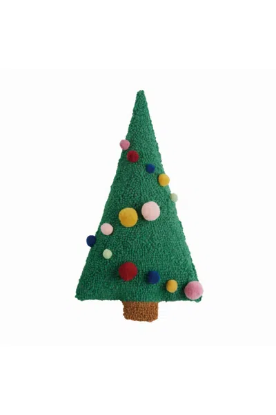 Peking Handicraft Tree Hook Pillow In Green