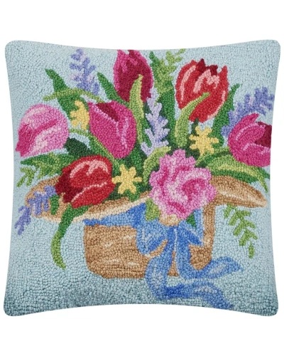 Peking Handicraft Tulips On Hat Hook Pillow In Blue