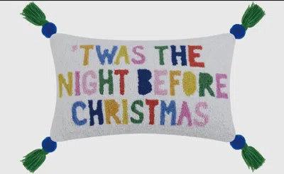 Peking Handicraft Twas The Night Before Christmas Pillow In Grey In Multi