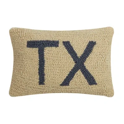 Peking Handicraft Virginia Hook Wool Lumbar Pillow In Brown