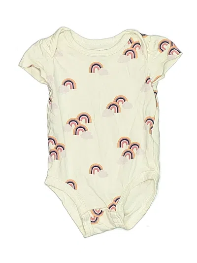 Pre-owned Pekkle Babies' Short Sleeve Onesie In White