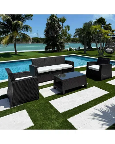 Pelican Reef Plastique 4pc Seating Set In Brown