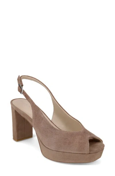 Pelle Moda Andee Slingback Peep Toe Pump In Brown
