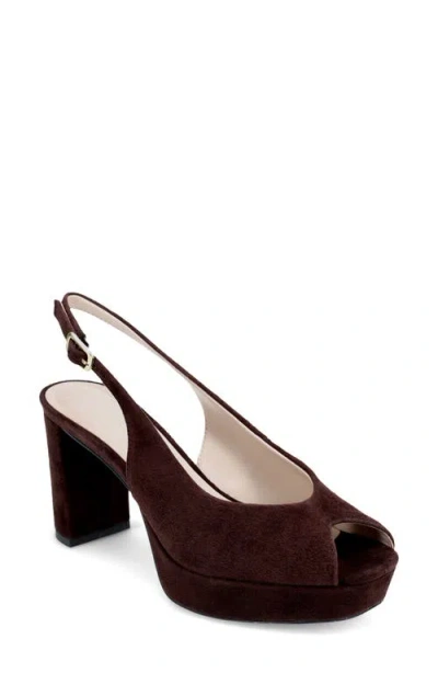 Pelle Moda Andee Slingback Peep Toe Pump In Burgundy