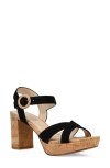 Pelle Moda Andrei Ankle Strap Platform Sandal In Black