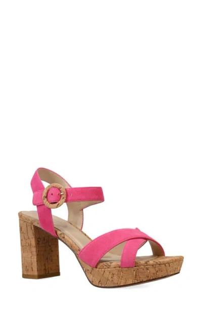Pelle Moda Andrei Ankle Strap Platform Sandal In Hyper Pink
