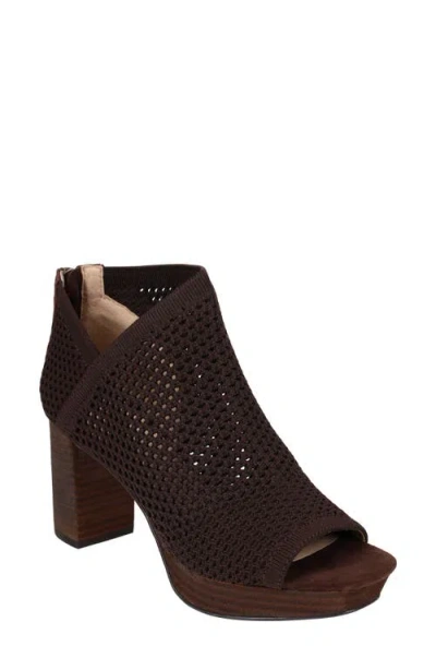 Pelle Moda Aurel Open Toe Platform Bootie In Brown