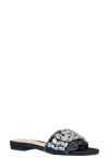 Pelle Moda Bayer Imitation Pearl Slide Sandal In Indigo Multi