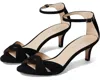 Pelle Moda Bekim Sandal Womens Us 10 Black Suede Ankle Strap Kitten Heel Rhs3858 In Black