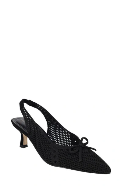 Pelle Moda Beliz Slingback Pointed Toe Kitten Heel Pump In Black