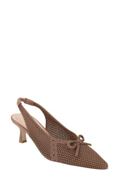Pelle Moda Beliz Slingback Pointed Toe Kitten Heel Pump In Brown