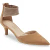 Pelle Moda Cam Pointy Toe Ankle Strap Pump In Latte