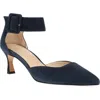 Pelle Moda Ciann Ankle Strap Pointed Toe Pump In Midnight