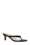 Pelle Moda Earlen Kitten Heel Flip Flop In Black