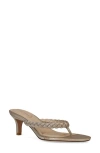 Pelle Moda Earlen Kitten Heel Flip Flop In Platinum Gold