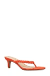 Pelle Moda Earlen Kitten Heel Flip Flop In Red Orange