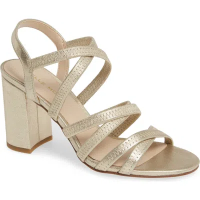 Pelle Moda Grace Block Heel Sandal In Platinum Gold
