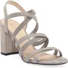 Shop Pelle Moda Grace Metallic Sandal In Pewter