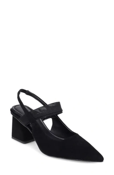 Pelle Moda Imelde Slingback Pointed Toe Mary Jane Pump In Black