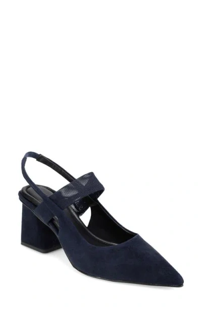 Pelle Moda Imelde Slingback Pointed Toe Mary Jane Pump In Blue
