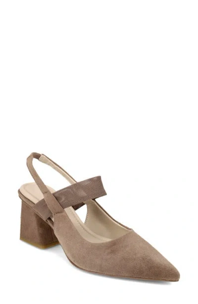 Pelle Moda Imelde Slingback Pointed Toe Mary Jane Pump In Brown