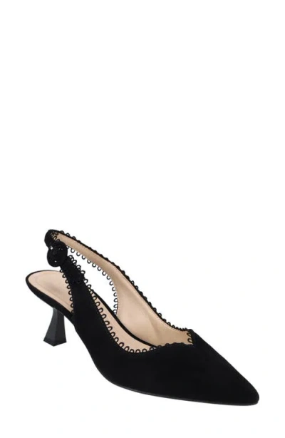 Pelle Moda Jalene Slingback Pointed Toe Pump In Black