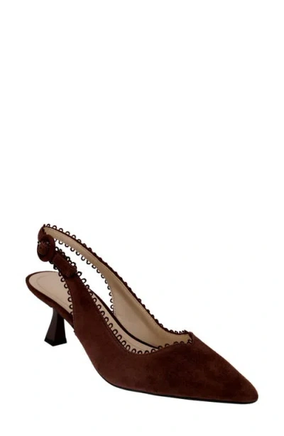 Pelle Moda Jalene Slingback Pointed Toe Pump In Brown
