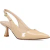 Pelle Moda Janah Slingback Pointed Toe Pump In Beige Patent