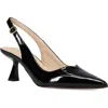 Pelle Moda Janah Slingback Pointed Toe Pump In Black Patent