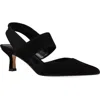 Pelle Moda Kiam Slingback Pointed Toe Kitten Heel Pump In Black