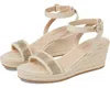 Pelle Moda Kitina Wedge Sandal In Natural Linen In Multi