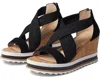 Pelle Moda Medina Sandals Women's Us 9 Black Crisscross Strap Wedge Heel Zpo1909 In Black
