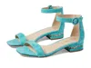 Pelle Moda Nita Strappy Womens Aqua Suede Ankle Strap Sandals Jobb2213 In Blue