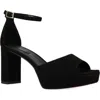 Pelle Moda Pearly Ankle Strap Platform Sandal In Black