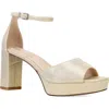 Pelle Moda Pearly Ankle Strap Platform Sandal In Gold