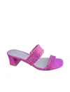 Pelle Moda Ralli Sandals In Magenta Kid Suede In Pink