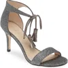 Pelle Moda Roz Tassle Sandal In Pewter