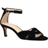 Pelle Moda Umelo Kitten Heel Ankle Strap Sandal In Black