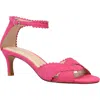 Pelle Moda Umelo Kitten Heel Ankle Strap Sandal In Hyper Pink