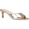 Pelle Moda Unia Kitten Heel Slide Sandal In Light Gold