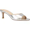 Pelle Moda Unia Kitten Heel Slide Sandal In Silver