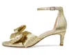Pelle Moda Utika Ankle Strap Kitten Heel Sandal In Gold